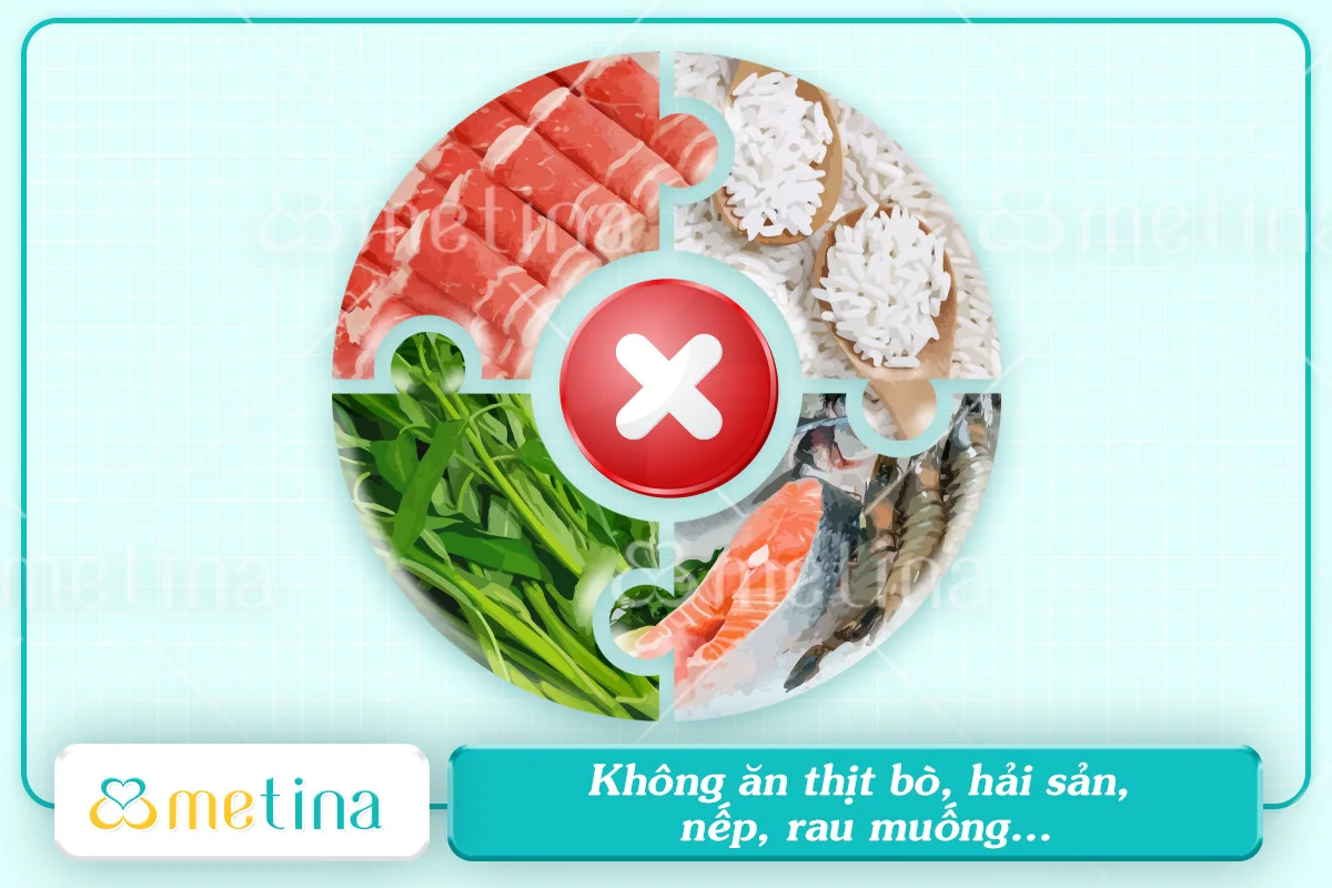 Thịt bò, hải sản, nếp, rau muống… là thực phẩm bạn cần kiêng trong 1 tháng đầ... - Dr. Châu Thanh Phong - Thẩm mỹ 3 vòng