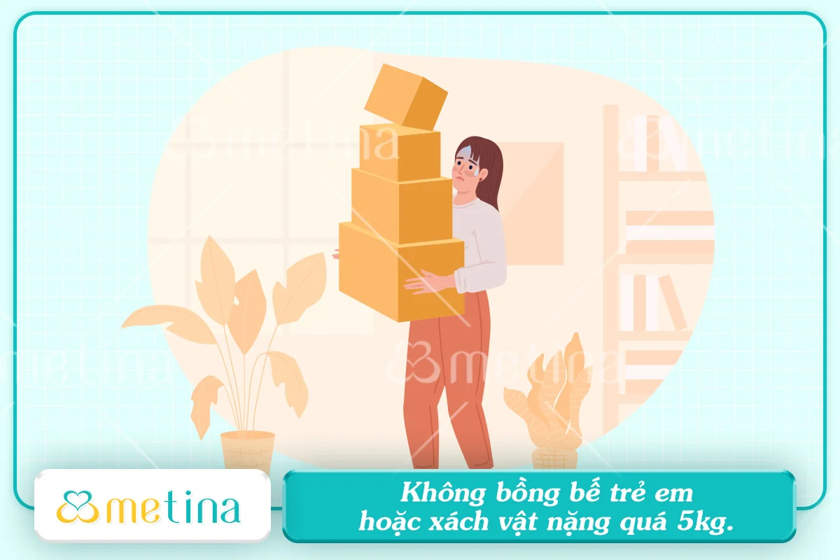 Không nên bồng/bế trẻ em hay xách vật nặng quá 5kg sau nâng ngực - Dr. Châu Thanh Phong - Thẩm mỹ 3 vòng